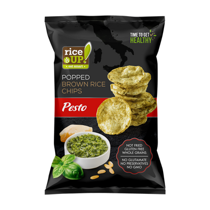 Chips | Brown Rice Pesto Chips - Gluten Free, Not Fried &amp;amp; Whole Grain - Riceup - 60gm