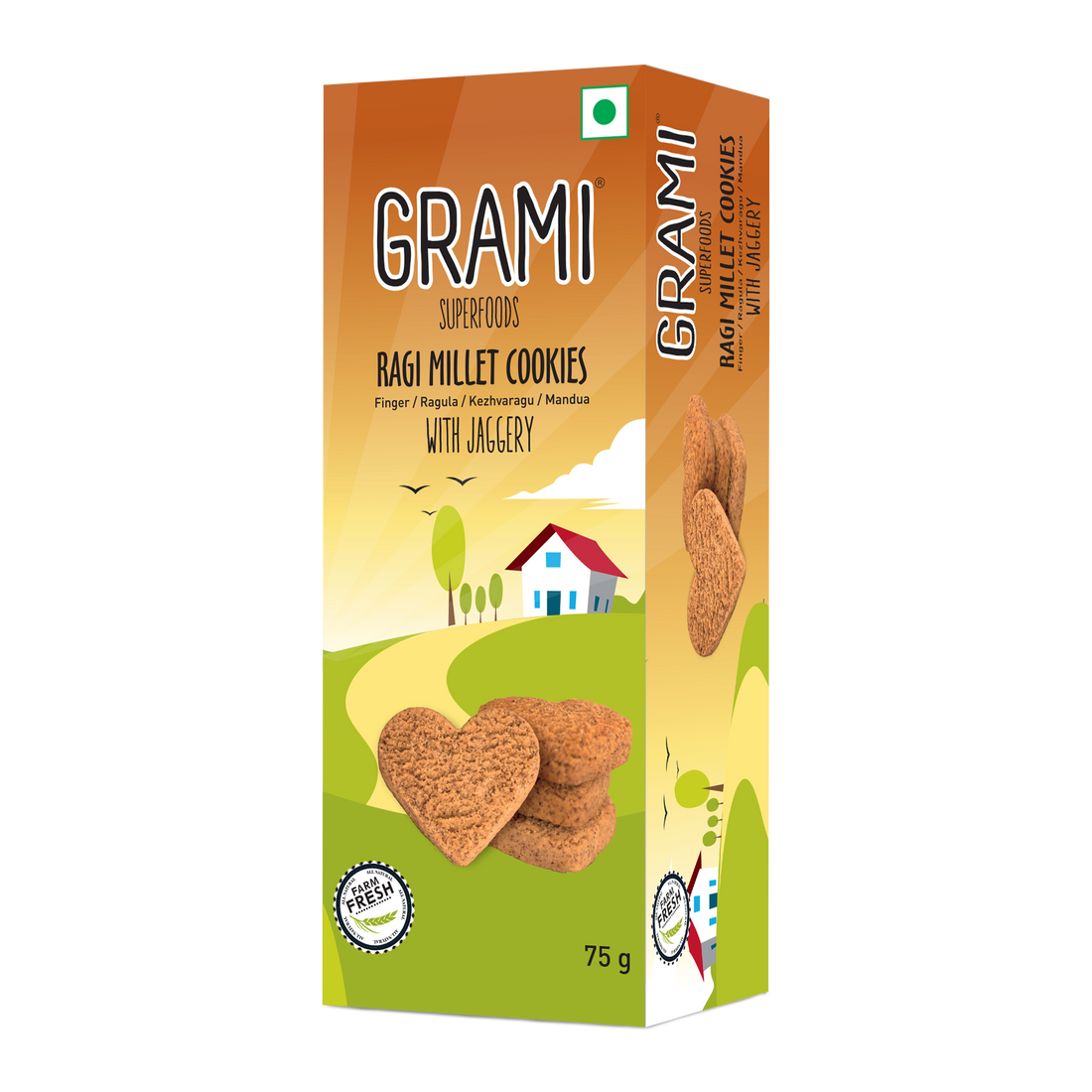 Cookies | Ragi Millet – No Maida, No Baking Powder, No Soda & No Egg - Grami Super Foods – 75gm