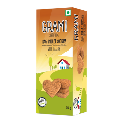 Cookies | Ragi Millet – No Maida, No Baking Powder, No Soda &amp;amp; No Egg - Grami Super Foods – 75gm
