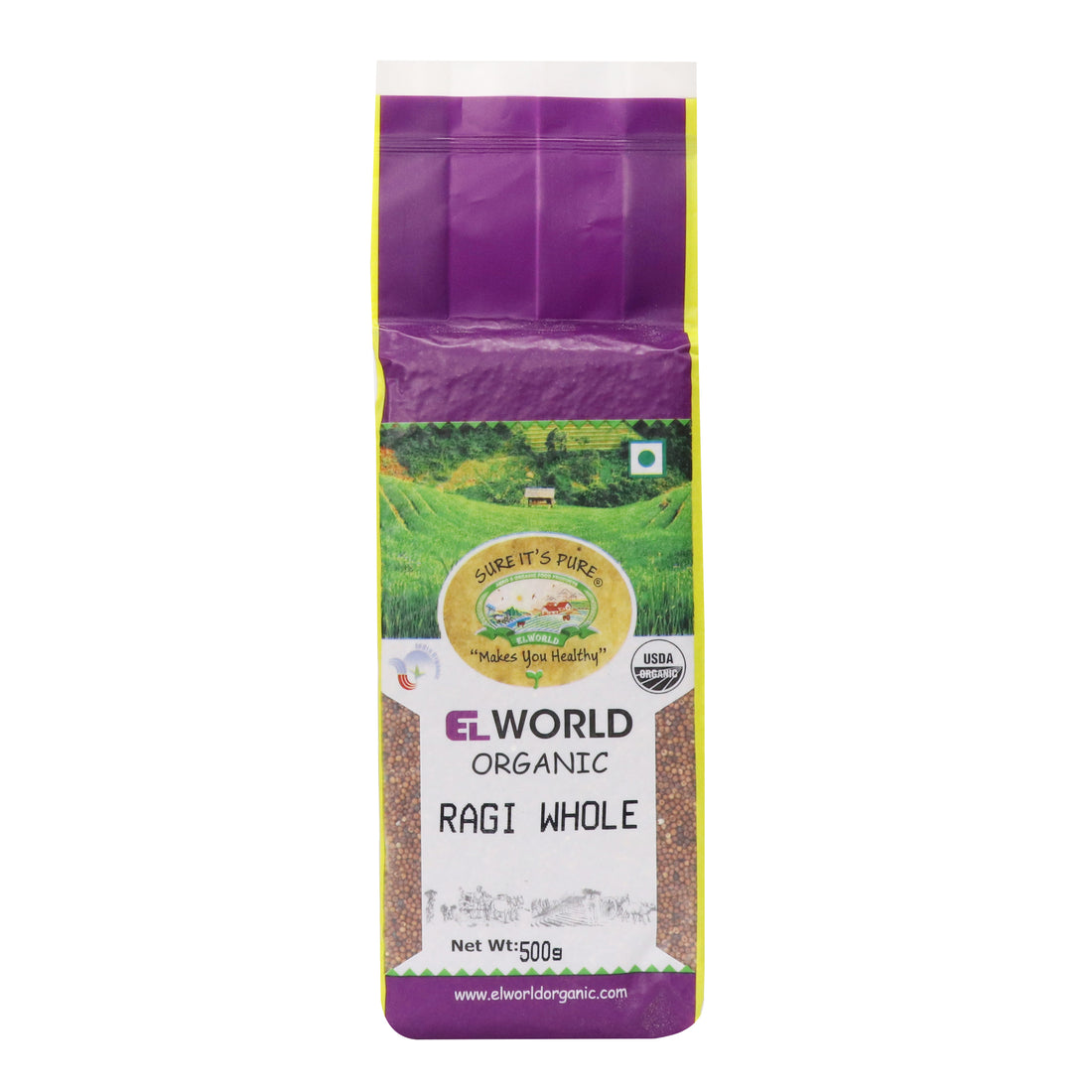 Ragi Whole – Elworld Organic – 500gm