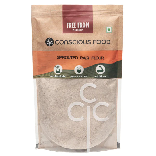 Ragi Flour | Sprouted (Nachni Atta) – Conscious Food – 500gm