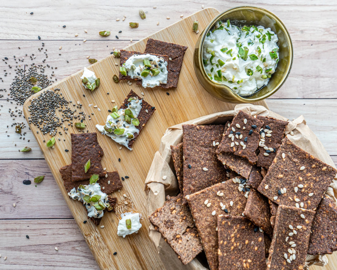 Crackers | Ragi N Chia Seeds Crackers – Oven Baked – Vegan, Gluten Free, No Added Preservatives &amp; High In Iron – Bites Of Bliss – 115gm