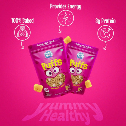 Puffs | Ragi Masala Masti Baby Puffs  – Gluten Free, Cholesterol Free, No Added Preservatives &amp;amp; No Trans Fat – Bebe Burp – 35gm