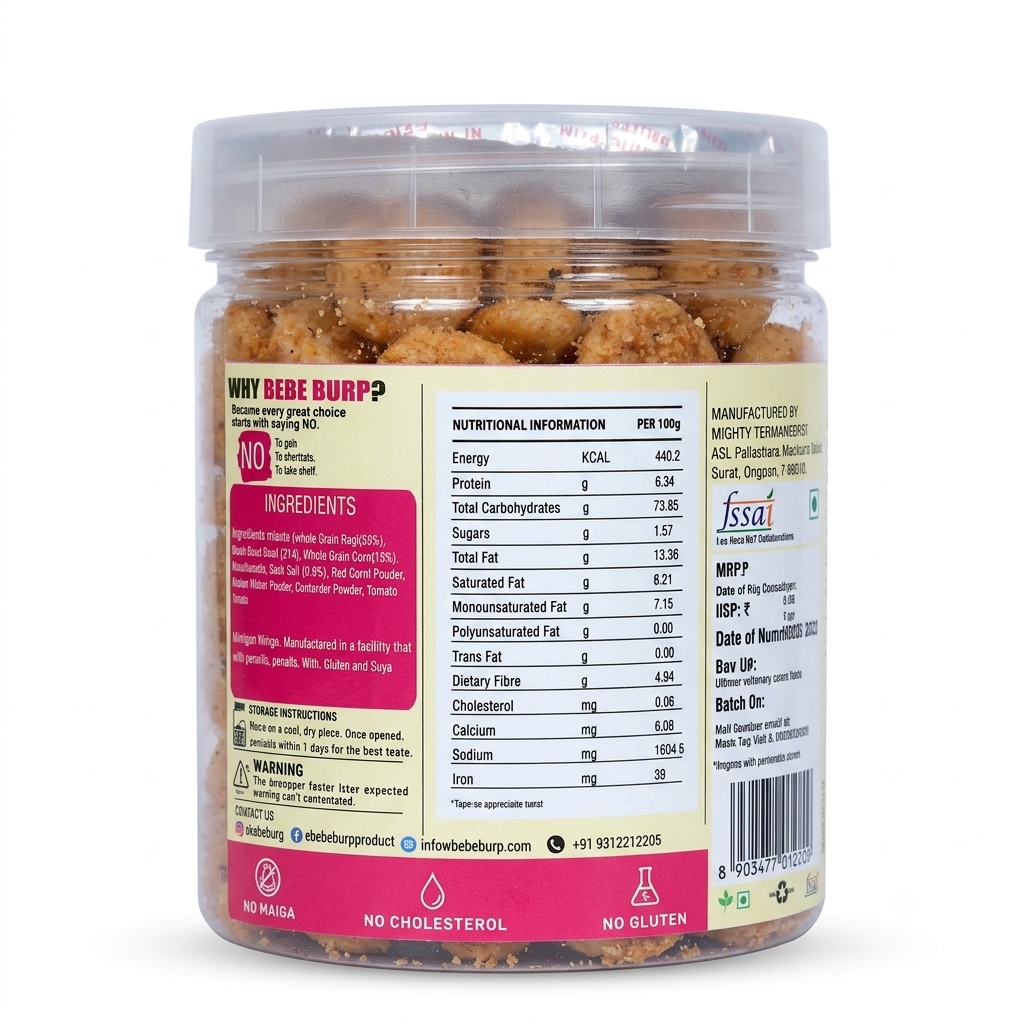 Puffs | Ragi Masala Masti Baby Puffs  – Gluten Free, Cholesterol Free, No Added Preservatives &amp;amp; No Trans Fat – Bebe Burp – 35gm