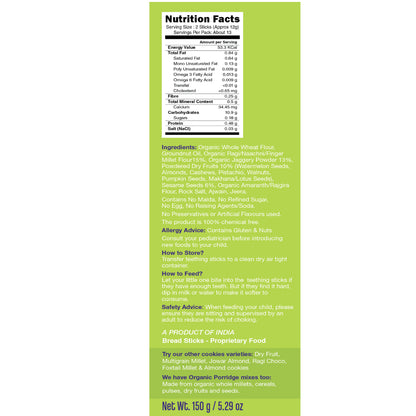 Ragi &amp; Sesame Teething Sticks – Vegan, No Added Refined Sugar, No Maida &amp; No Soda – Early Foods – 150gm