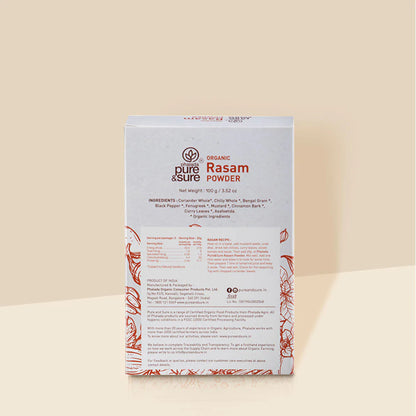 Rasam Powder - Organic - Indian - Pure and Sure - 100gm