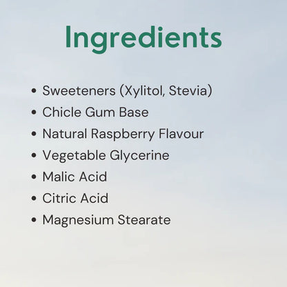 Raspberry Chewing Gum - 15 Pieces Per Pack - Natural - Indian - Vegan, Sugar Free &amp; Plastic Free - Gud Gum - 21gm