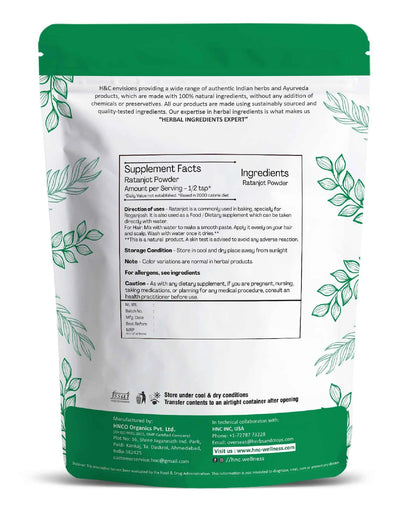 Ratanjot Powder (Alkanna Tinctoria) - 100% Natural &amp; Pure Alkanet Root - Hair Growth &amp; Skin Care- H&amp;C - 100gm