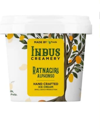 Ice Cream | Ratnagiri Mango – Hand Crafted Ice Cream – 100% Natural – No Added Preservatives, No Oil Fat & No Stabilisers – INDUS CREAMERY – 100ml