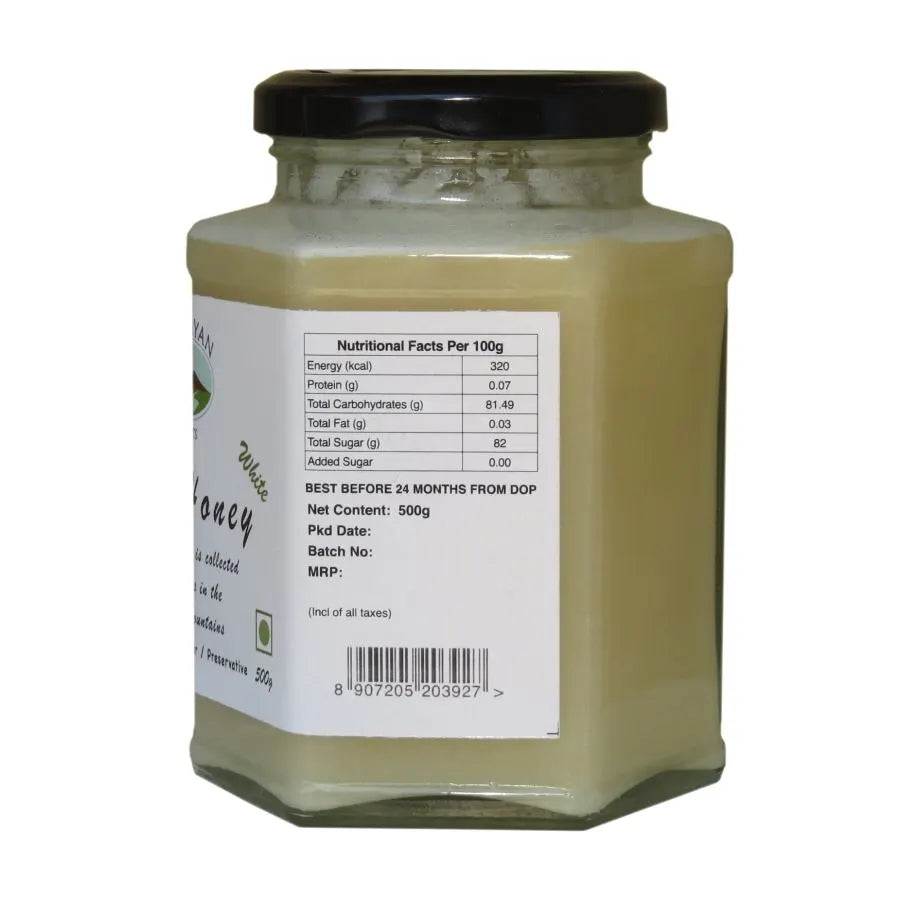 Honey | White Honey (Solid) - Kashmir Valley - No Added Sugar, Colour &amp; No Added Preservatives - Himalayan - 500gm