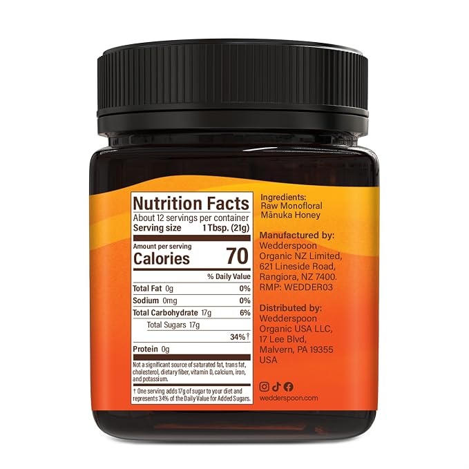 Honey | Raw Manuka Honey 150+ MGO-New Zealand - Wedderspoon - 250gm