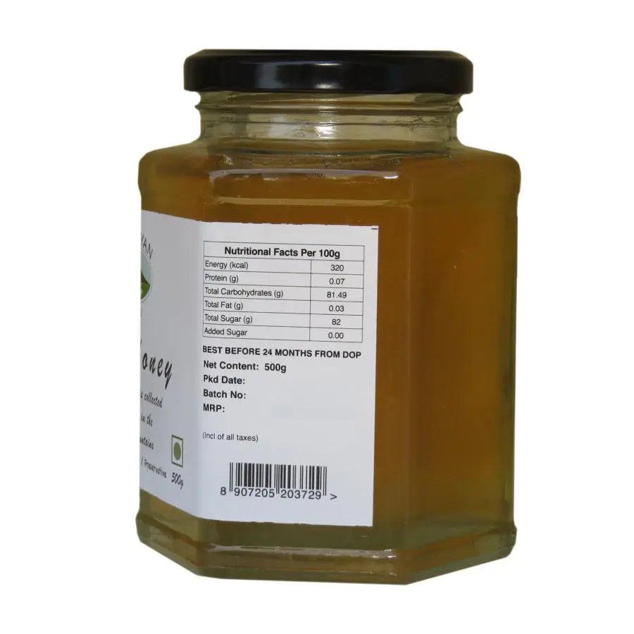 Honey | Raw Honey (Liquid) - Kashmir Valley - Natural - No Added Sugar, Colour &amp; No Added Preservatives - Himalayan - 500gm
