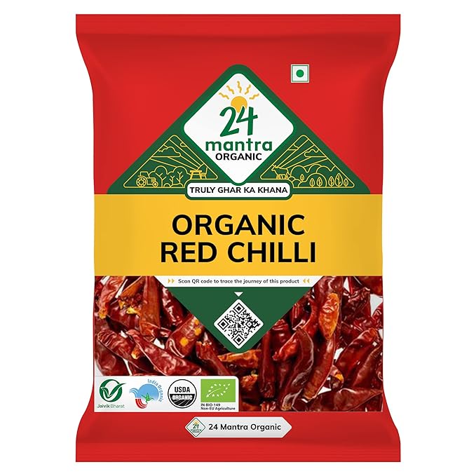Red Chilly - USDA Organic - 24 Mantra – 100gm
