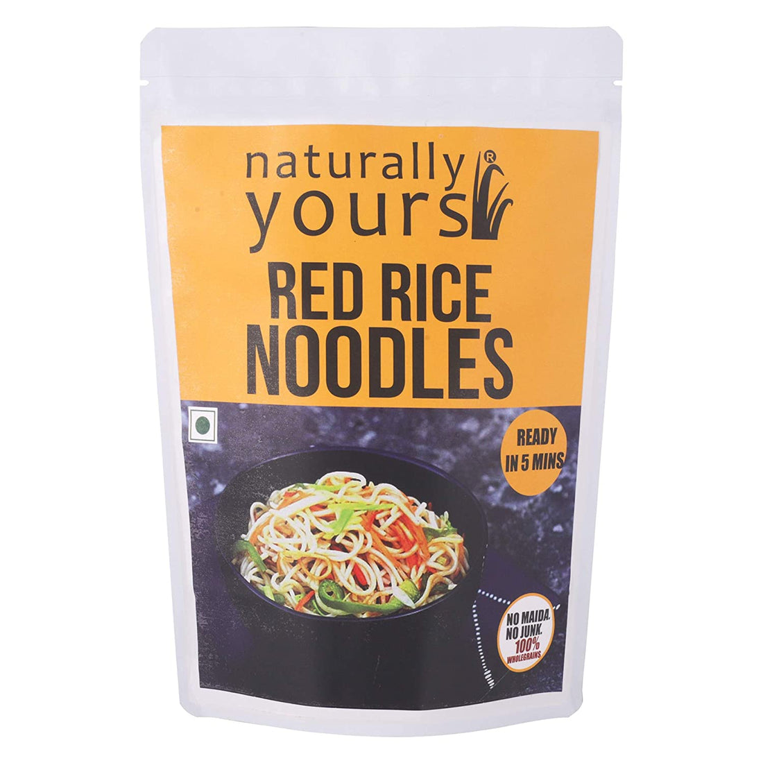 Red Rice Noodles - Vegan, High Protein, High Fiber, No Maida, No Junk, No Onion & No Garlic - Naturally Yours - 180gm