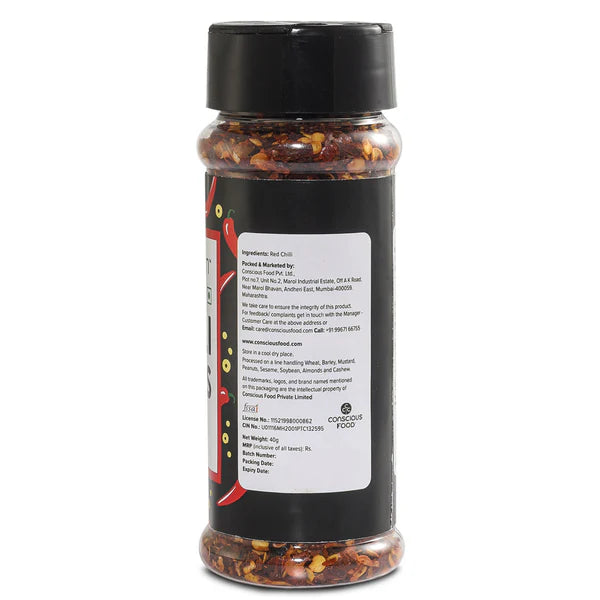 Chilli Flakes | Red - Natural - No Preservatives - Conscious Food - 40gm
