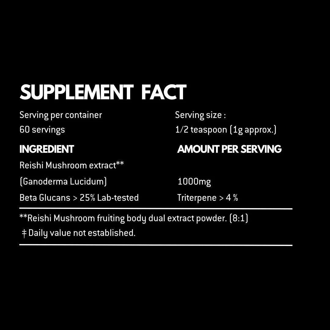 Reishi Powder | Stress Relief, Calm & Restful Sleep – Vegan, Gluten Free, Dairy Free, Cholesterol Free, Soy Free & Peanut Free – Alchemy Dose – (30 Serving) – 30gm