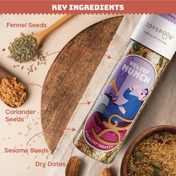 Mouth Freshener | Healthy Treats (Relief Munch) – No Supari, No Preservatives &amp;amp; No Artificial Flavour – Joyspoon – 100gm