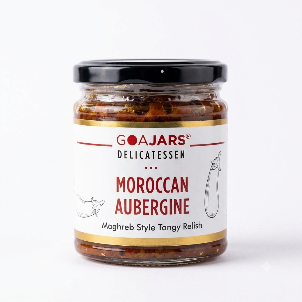 Tangy Relish | Moroccan Aubergine (Maghreb Style Tangy Relish)- 100% Natural - Vegan &amp; Gluten Free-No Preservative - GOAJARS - 170gm