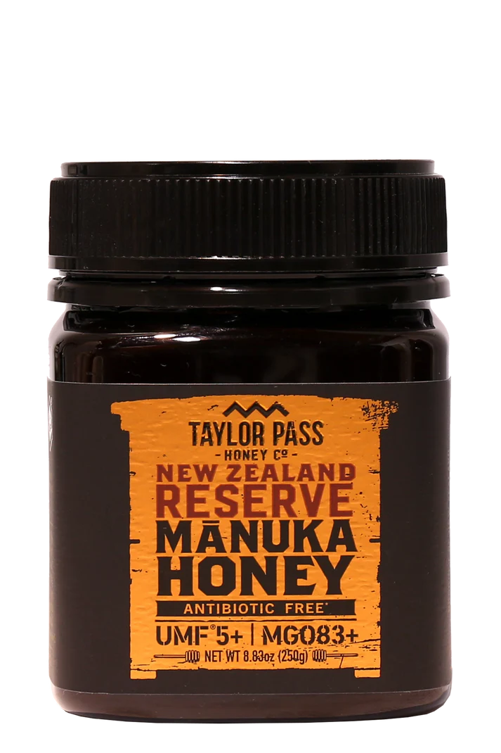 Honey | New Zealand Reserve Manuka Honey - UMF 5+ MG0 83+ - Antibiotic Free - Taylor Pass Honey - 250gm