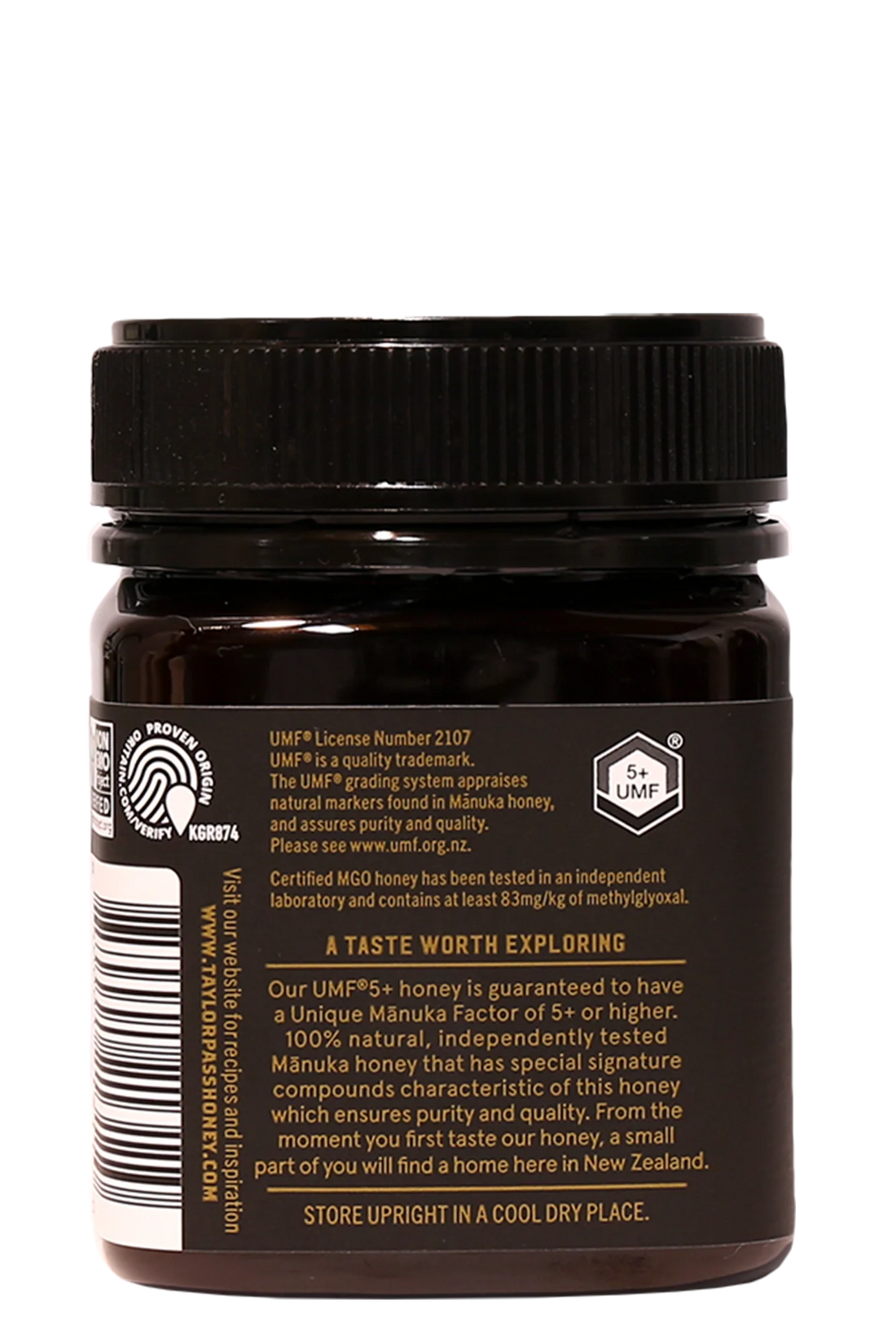 Honey | New Zealand Reserve Manuka Honey - UMF 5+ MG0 83+ - Antibiotic Free - Taylor Pass Honey - 250gm