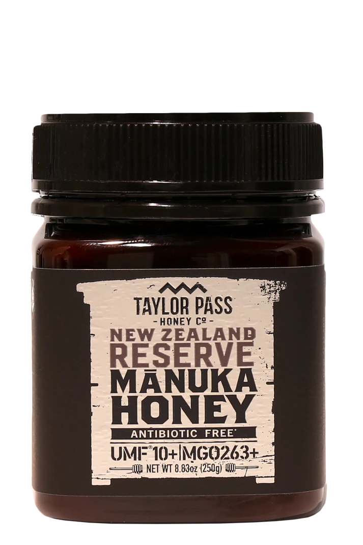 Honey | New Zealand Reserve Manuka Honey UMF 10+ MGO 263+ - Antibiotic Free - Taylor Pass Honey - 250gm