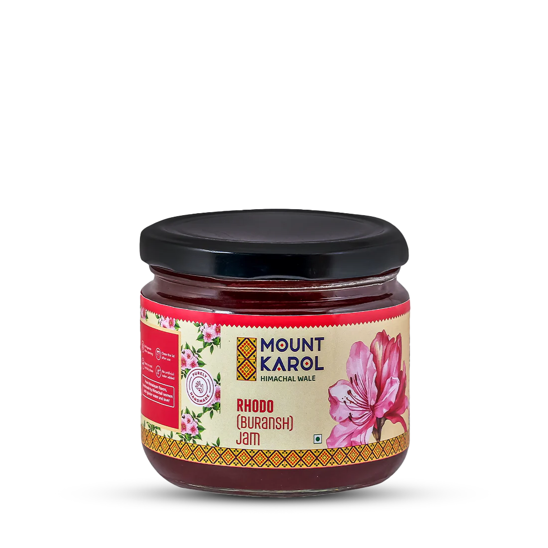 Jam | Rhodo (Buransh) Jam - Pure Himalayan Flavour - No emulsifiers, Stabilisers, Nothing Artificial, No Flavour Enhancers, Colours & No Artificial Preservatives - Mount Karol - 400gm