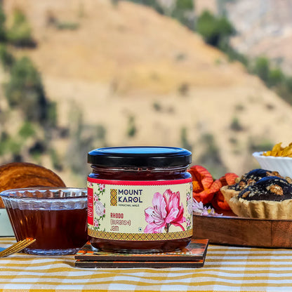 Jam | Rhodo (Buransh) Jam - Pure Himalayan Flavour - No emulsifiers, Stabilisers, Nothing Artificial, No Flavour Enhancers, Colours &amp; No Artificial Preservatives - Mount Karol - 400gm