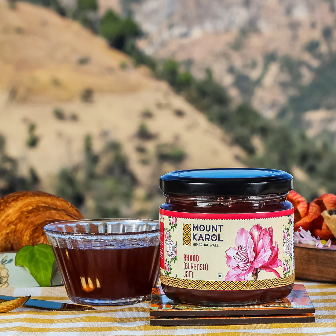 Jam | Rhodo (Buransh) Jam - Pure Himalayan Flavour - No emulsifiers, Stabilisers, Nothing Artificial, No Flavour Enhancers, Colours & No Artificial Preservatives - Mount Karol - 400gm