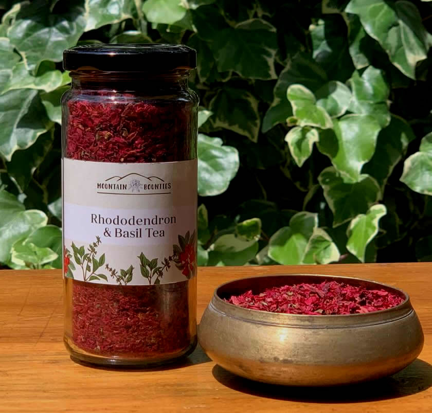Tea | Rhododendron &amp; Basil Tea - Hand Made - Mountain Bounties - 100ml