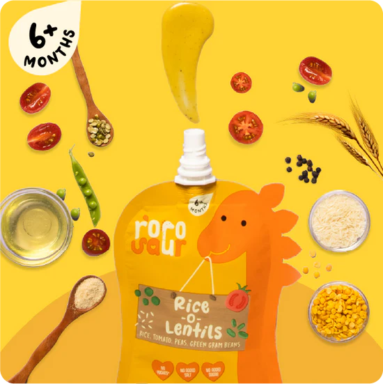Rice O Lentils Puree | Rice, Tomato, Peas And Green Gram Beans (17 Micronutrient For Infants) - No Added Salt &amp;amp; No Added Sugar - rorosaur - 100gm