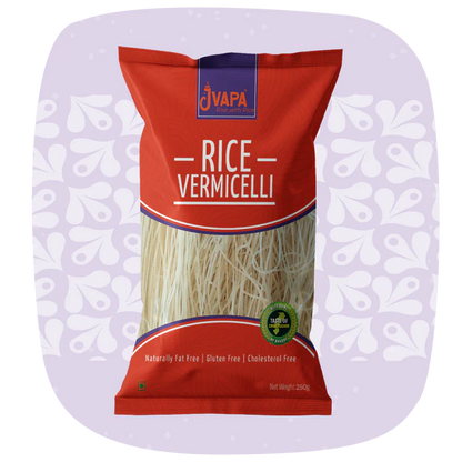 Vermicelli | Rice Vermicelli - Gluten Free, Fat Free &amp;amp; Cholesterol Free - Jvapa - 250gm