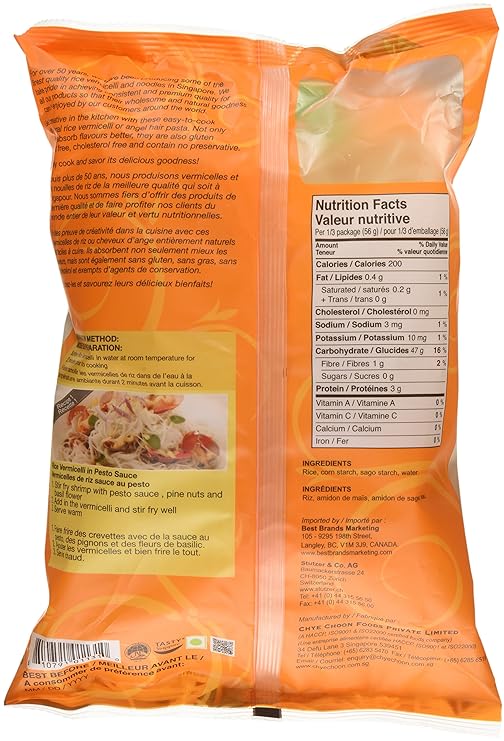 Rice Vermicelli - Gluten Free, Cholesterol Free &amp;amp; Fat Free - Peacock - 200gm