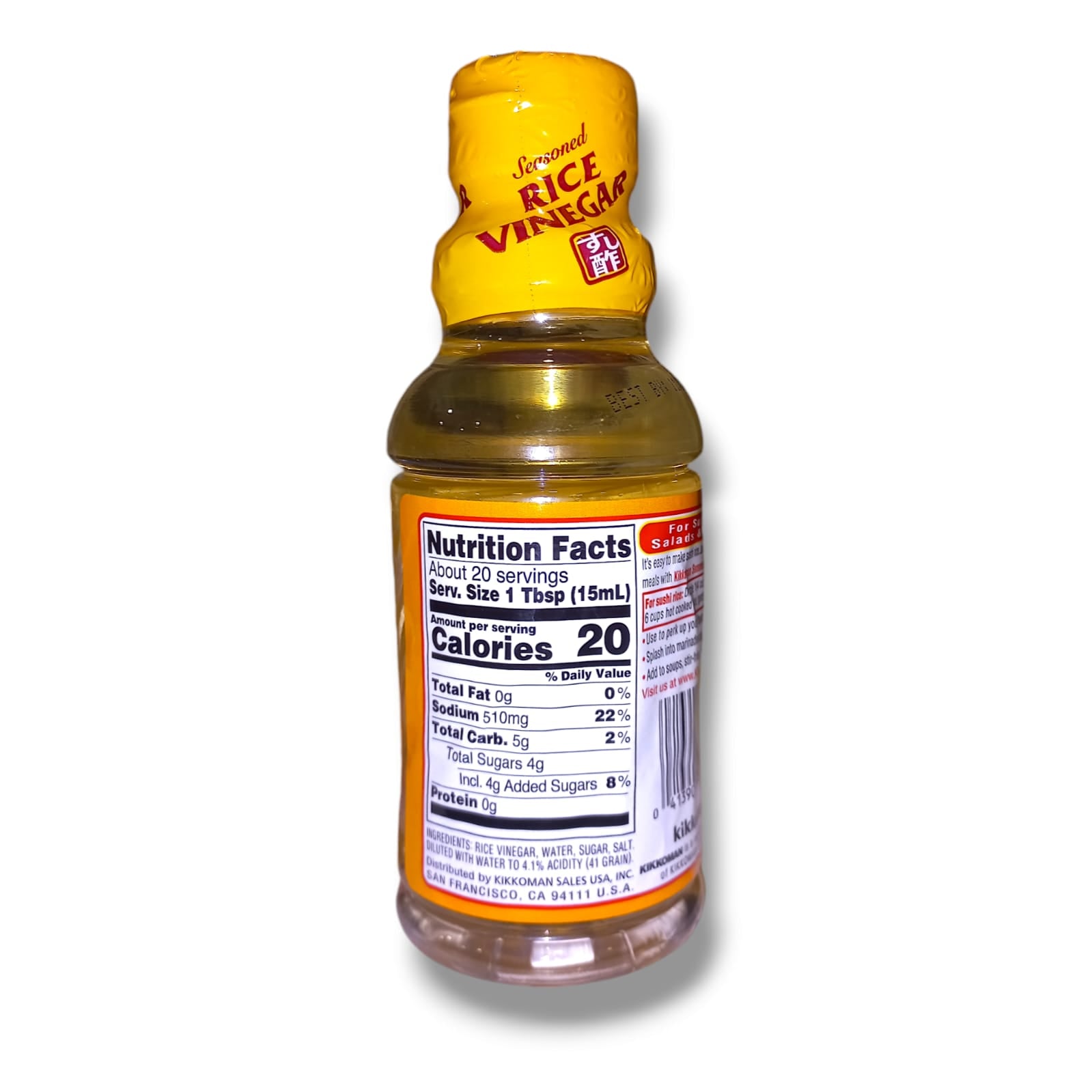 Vinegar | Rice Vinegar – For Sushi, Salads &amp; More - Seasoned - No High Fructose Corn Syrup &amp; No Added Preservatives - Kikkoman - 296ml