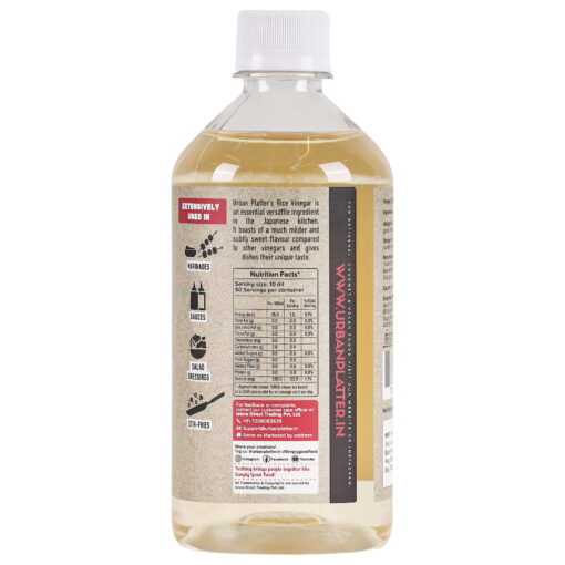 Rice Vinegar | Japanese Style (Komezu) - Traditionally Brewed - Perfect For Soups &amp;amp; Stews - All Natural - No Artificial Flavors &amp;amp; Preservatives - Urban Platter - 500ml
