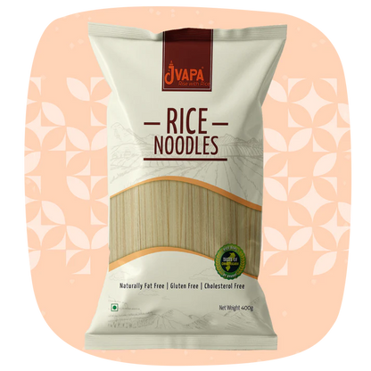 Noodles | Rice Noodles - Naturally Gluten Free - Non Bleached &amp;amp; Cholesterol Free - Jvapa - 400gm