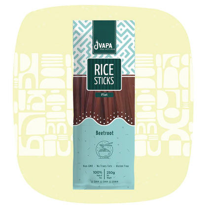 Noodles | Rice Stick (Whole Grain) – Flat – Gluten Free, Non Gmo &amp; No Trans Fat – Jvapa – 200gm