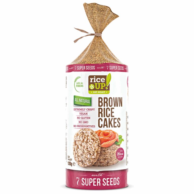 Rice Cakes | Brown Rice Cakes (7 Super Seeds) - Not Fried - Vegan, Gluten Free, No Preservatives &amp; No GMO - RiceUp – 120gm