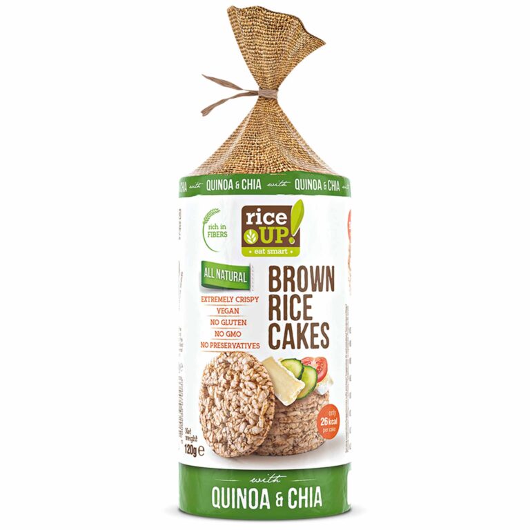 Rice Cakes | Brown Rice Cakes (Quinoa and Chia) - Not Fried - Vegan, Gluten Free, No Preservatives, No Gmo & No Gmo – RiceUp – 120gm
