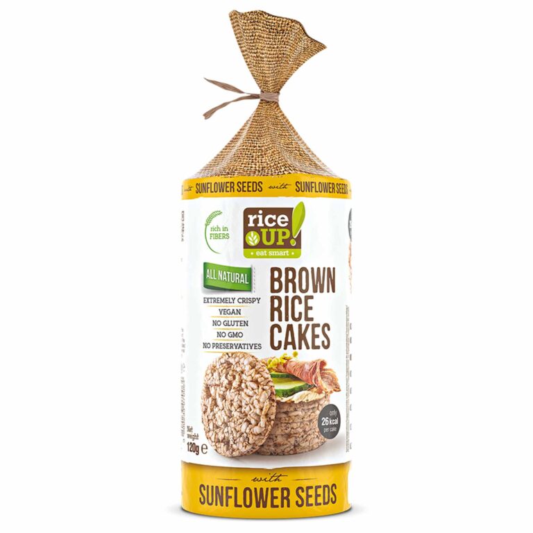 Rice Cakes | Brown Rice Cakes (Sunflower Seeds) - Not Fried - Vegan, Gluten Free, No Preservatives &amp; No GMO - RiceUp – 120gm
