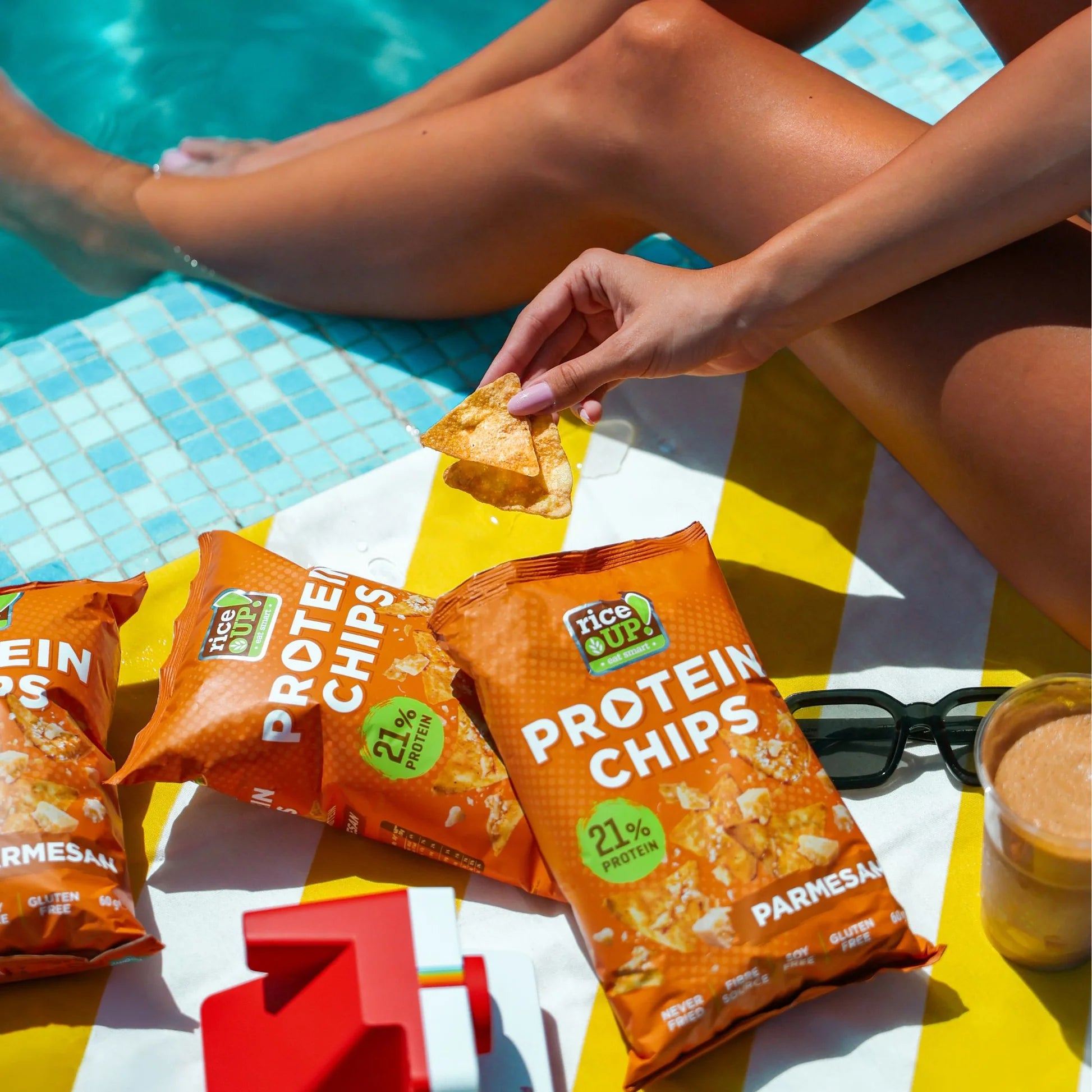 Chips | Protein Parmesan Chips (21% Protein) - Gluten Free, Not Fried &amp;amp; Fibre Source, Soy Free -No Preservatives &amp;  - Riceup - 60gm