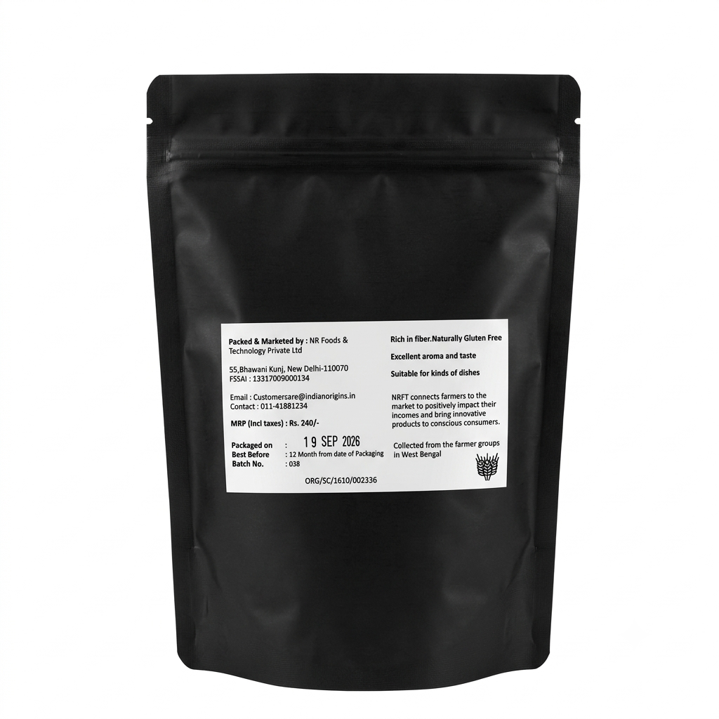 Rice | Gobindobhog Rice (Unpolished) - Farmer Sourced - Certified Organic- Naturally Gluten Free – Indian Origins – 500gm