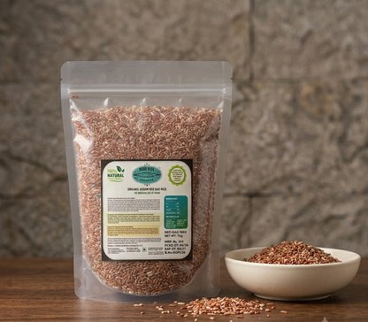 Rice | Red - Straight From The Brahmaputra Valley Farms (Bao) - The Medicinal Rice From Assam - USDA Organic - BOR-NOI ORGANICS - 1000gm