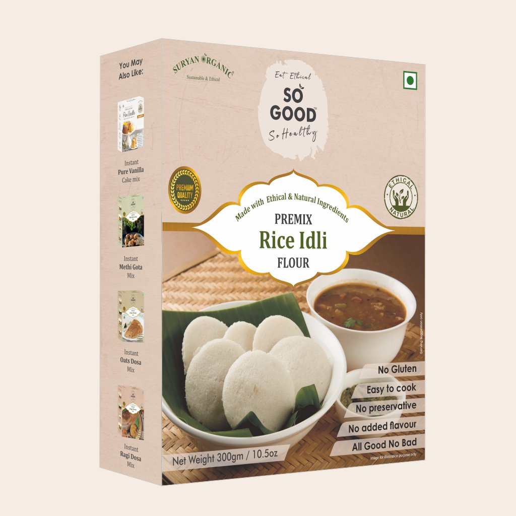 Flour | Premix Rice Idli Flour - Digestive Health, High in Protein - Ready Mix – USDA Organic- No Artificial Additives &amp; Preservatives - So Good – 300gm