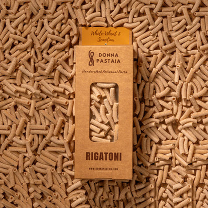 Pasta | Whole Wheat &amp; Semolina (Rigatoni ) -Handcrafted Artisanal Pasta - Donna Pastaia - 250gms