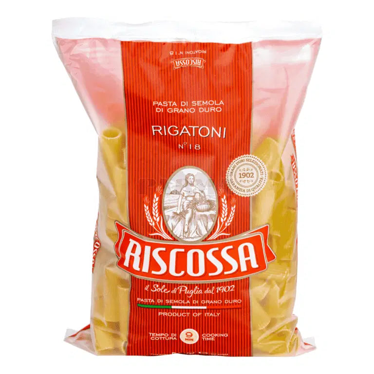 Pasta | Rigatoni Pasta - No Additives, Non GMO,&amp; No colorant &amp; No Preservatives- Riscossa - 500g