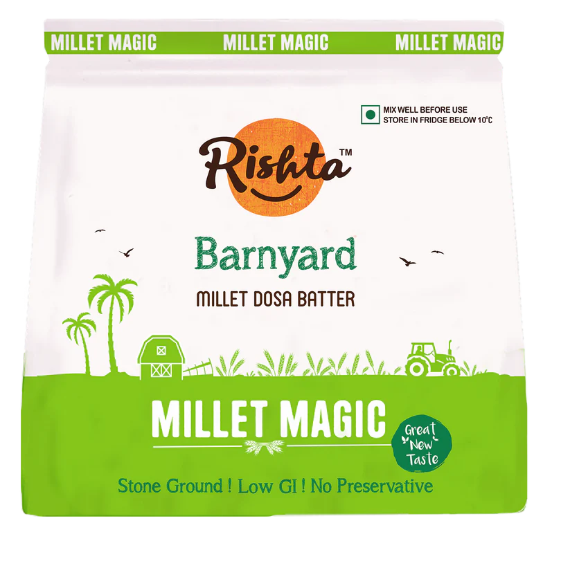Batter | Barnyard Millet Dosa Batter - Stone Ground - No Added Preservatives - Rishta Foods - 1000gm