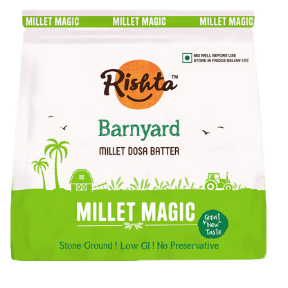 Batter | Barnyard Millet Dosa Batter - Stone Ground - No Added Preservatives - Rishta Foods - 1000gm