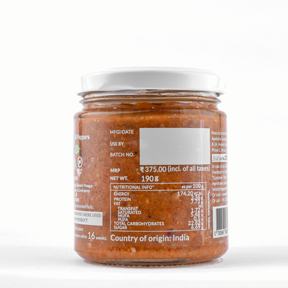 Roasted Red Pepper Pesto  - Vegan, Gluten Free, Sugar Free &amp;amp; Nut Free - The Gourmet Jar - 190gm
