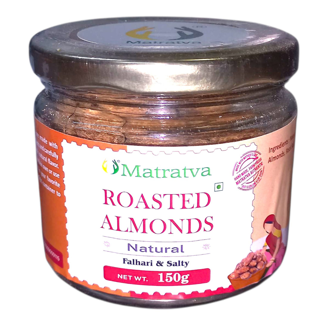 Almond | Roasted Almond - Falhari &amp; Salty - Natural - Matratva - 150gm
