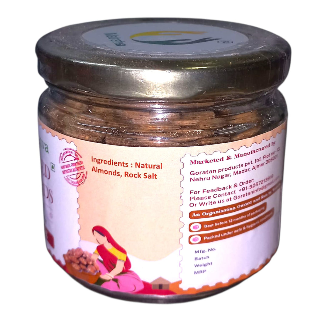 Almond | Roasted Almond - Falhari &amp; Salty - Natural - Matratva - 150gm